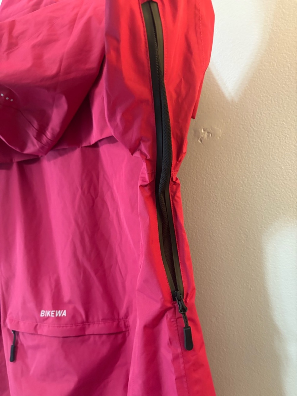 Women’s Utility Bike Jacket - Bright Pink Water-Resistant Hooded Shell - Picture 6 of 6